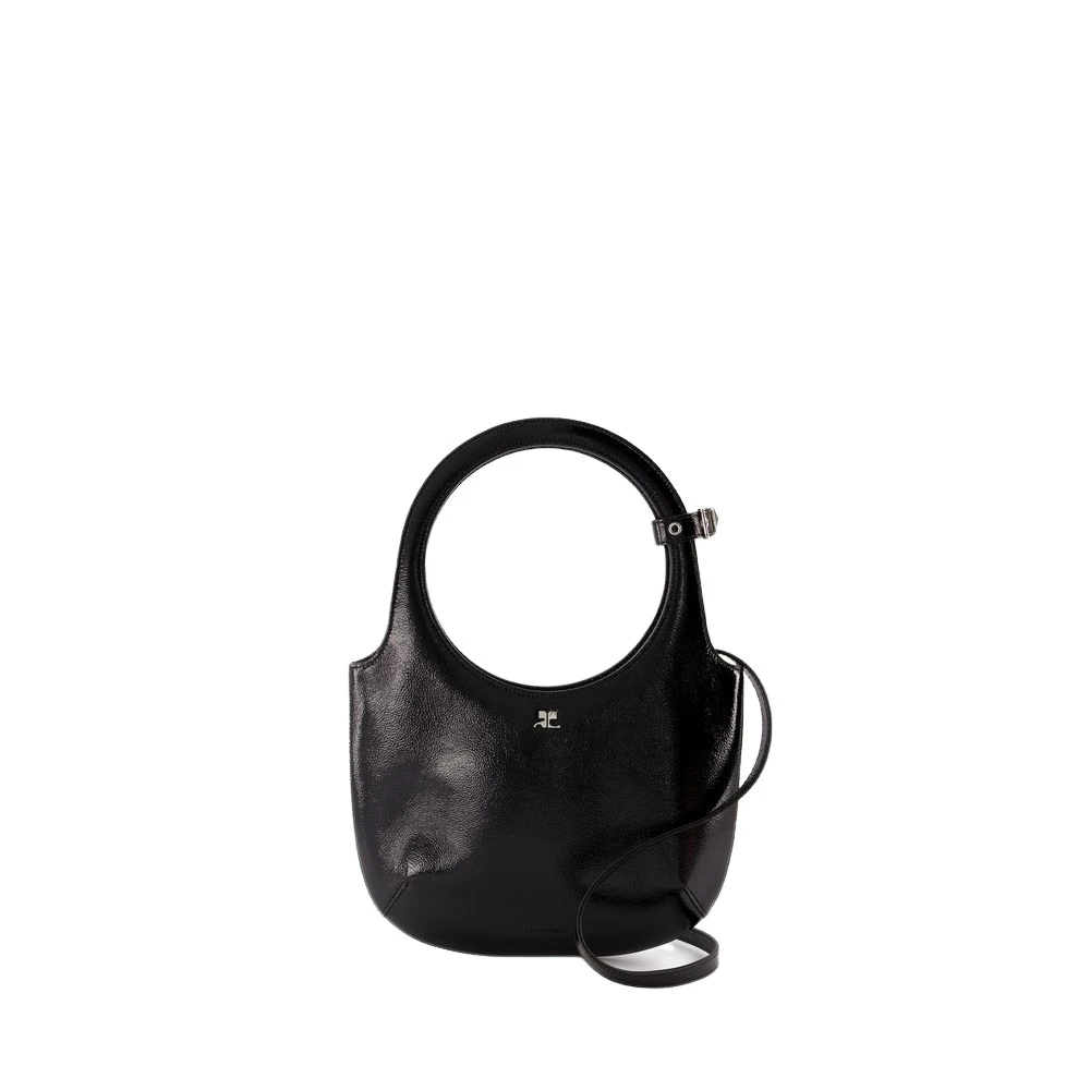Courrèges Zwarte Leren Tas met Verstelbare Band Black Dames