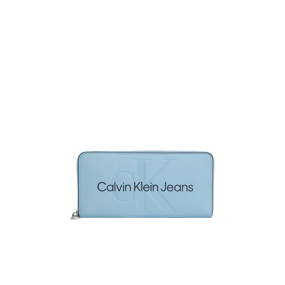 Calvin Klein Rfid Blokkerende PU Leren Portemonnee Blauw Blue Dames