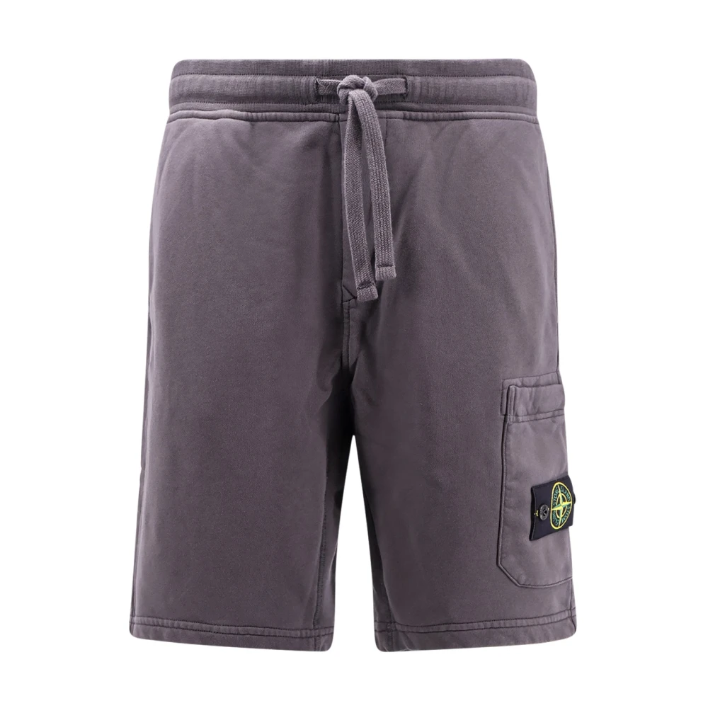 Stone Island Katoenen Bermuda Shorts met Koord Gray Heren