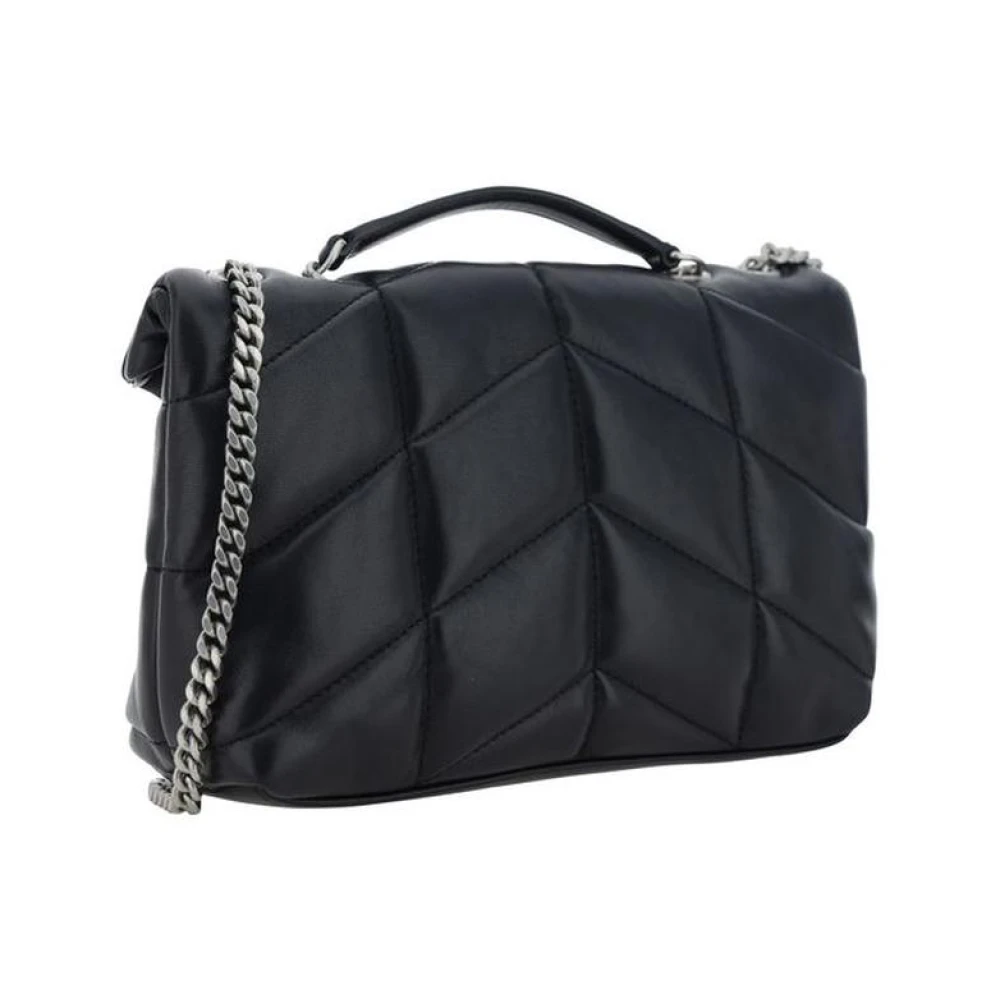 Saint Laurent Gewatteerde Leren Mini Schoudertas Black Dames