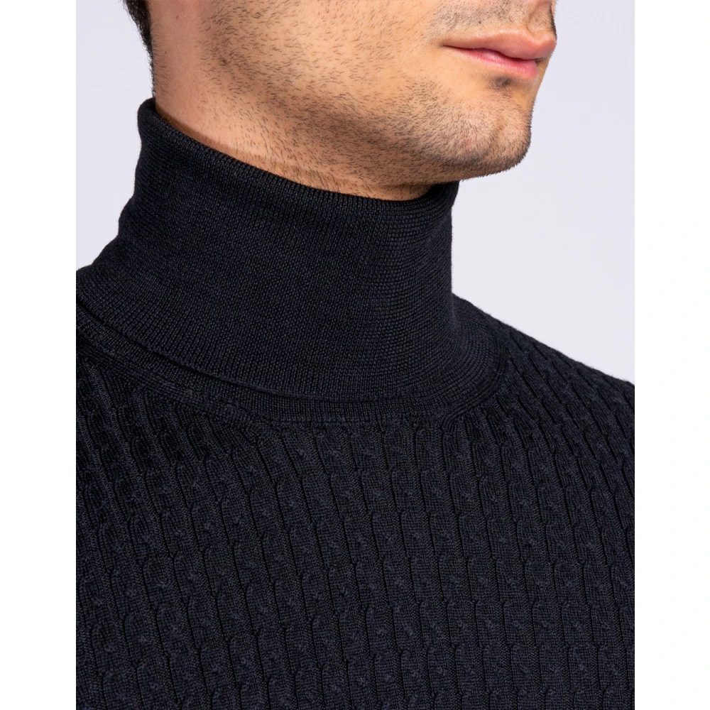 Corsinelabedoli Turtleneck Jumpers Stijlvol Comfortabel Essentieel Black Heren