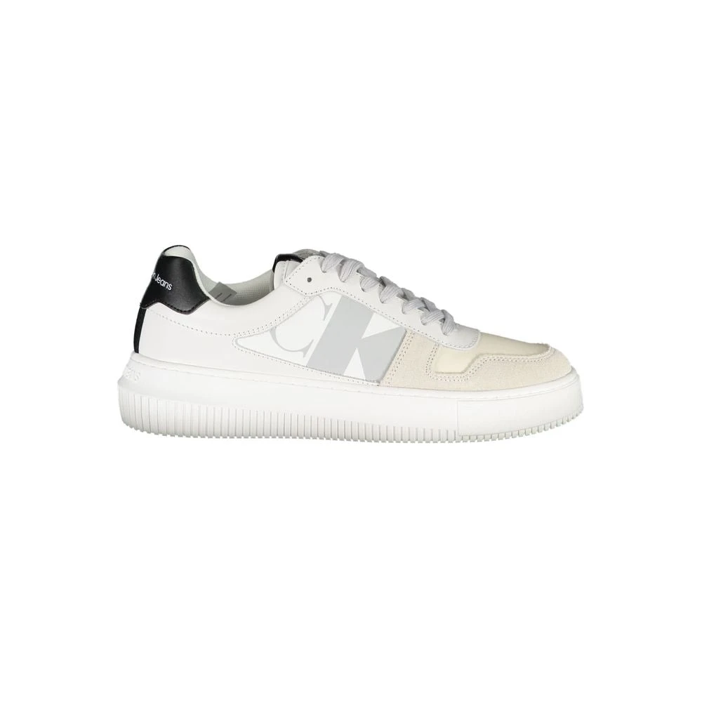 Calvin Klein Women's White Polyester Sneaker With Sports Details