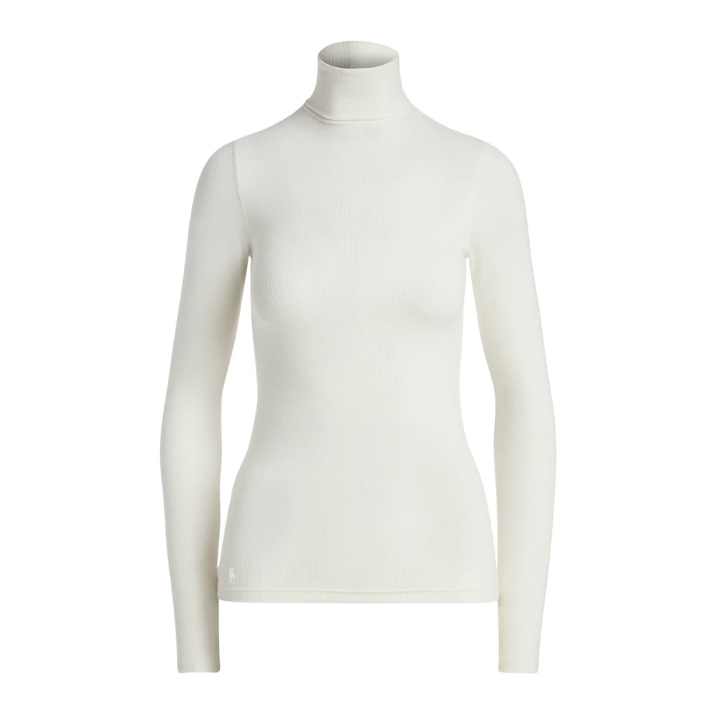 Ralph Lauren Witte katoenen coltrui Slim fit White Dames