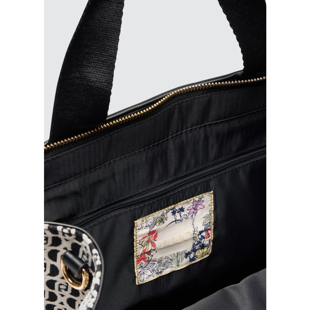 Liu Jo Zwarte Jacquard Monogram Shopper Multicolor Dames