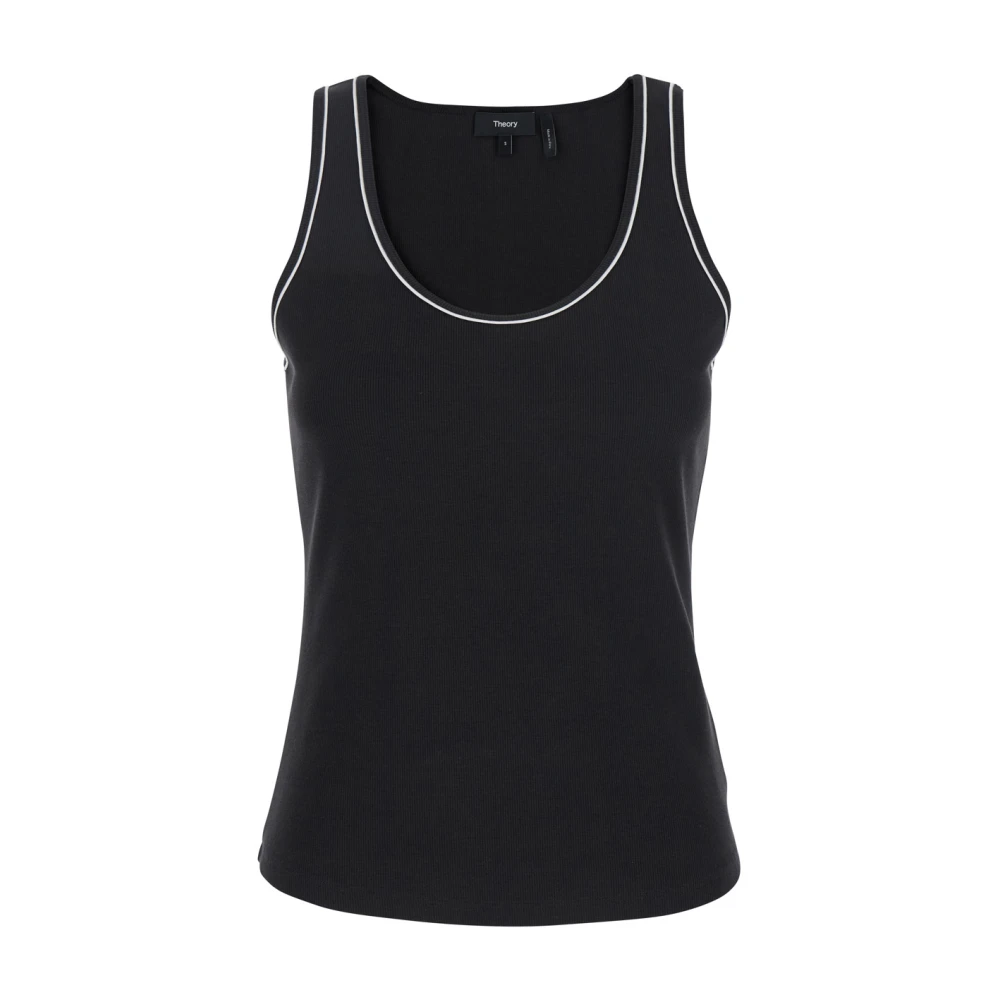 Theory Zwarte Scoop Neck Tank Top Black Dames