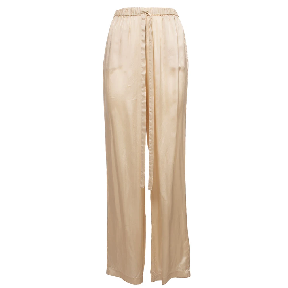 Aspesi Wijde Pijpen Viscose Broek Beige Dames