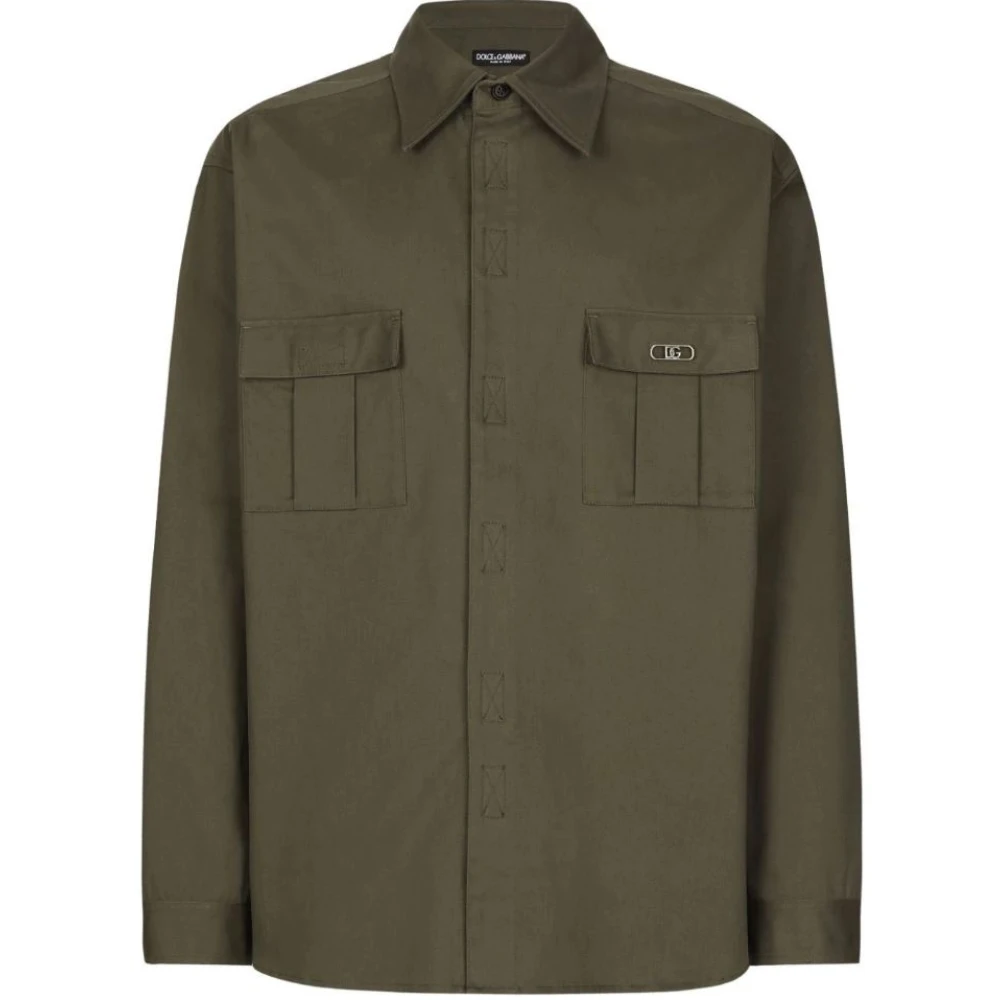 Dolce & Gabbana Mannelijk Groente Overhemden Heren, Groen, M, Stijlvolle Overhemden Collectie