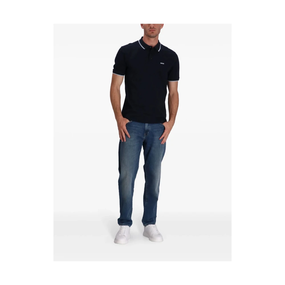 Hugo Boss Midnight Blue Polo Sweater Blue Heren