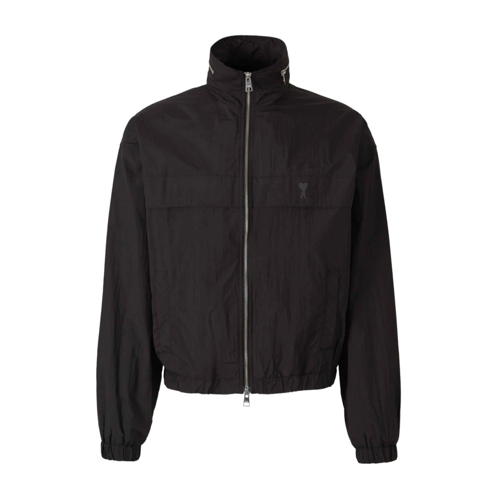 Ami Paris Men's Black Heart Friend Windbreaker Jacket