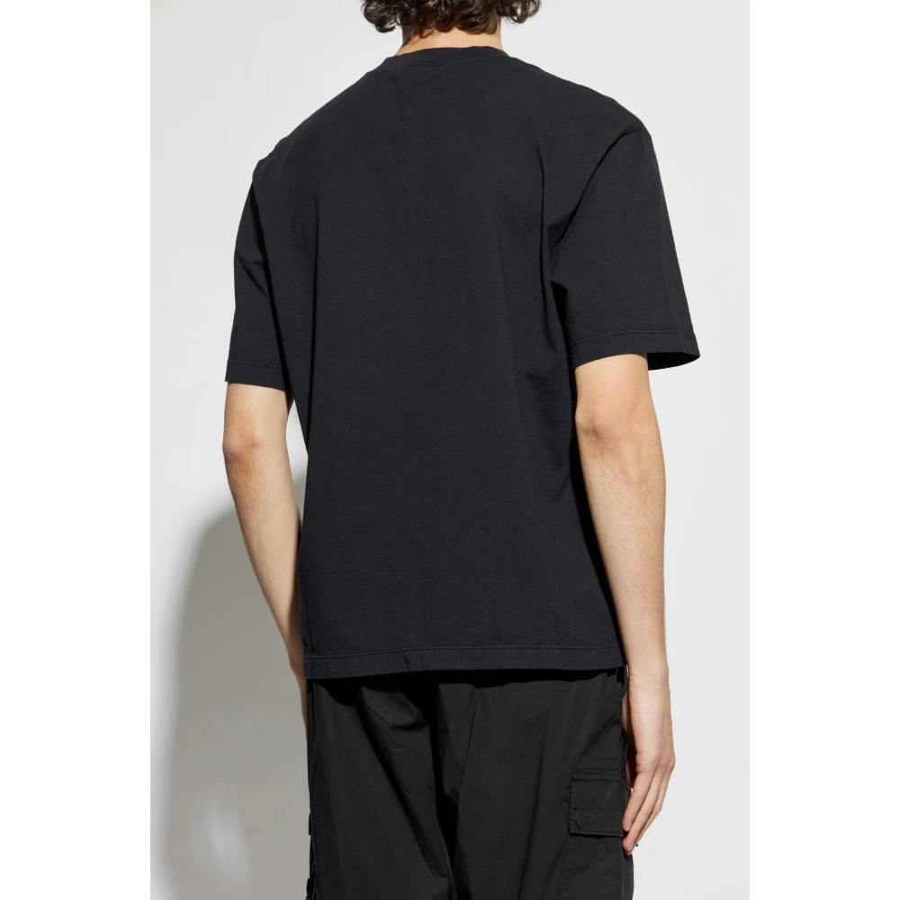 Stone Island T-shirt met logo Black Heren