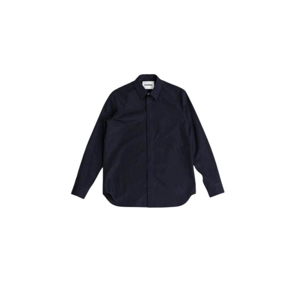 Jil Sander Navy Blauw Katoenen Overhemd Blue Heren