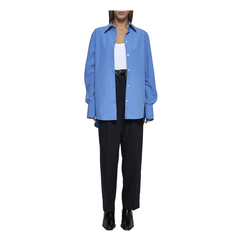 TotêMe Blauwe Gestreepte Wollen Broek Blue Dames