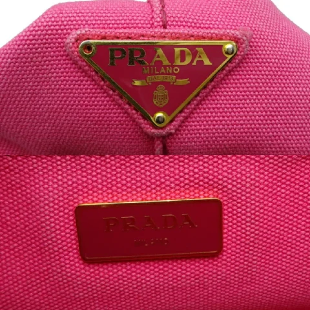 Prada Vintage Pre-owned Canvas handbags Pink Dames