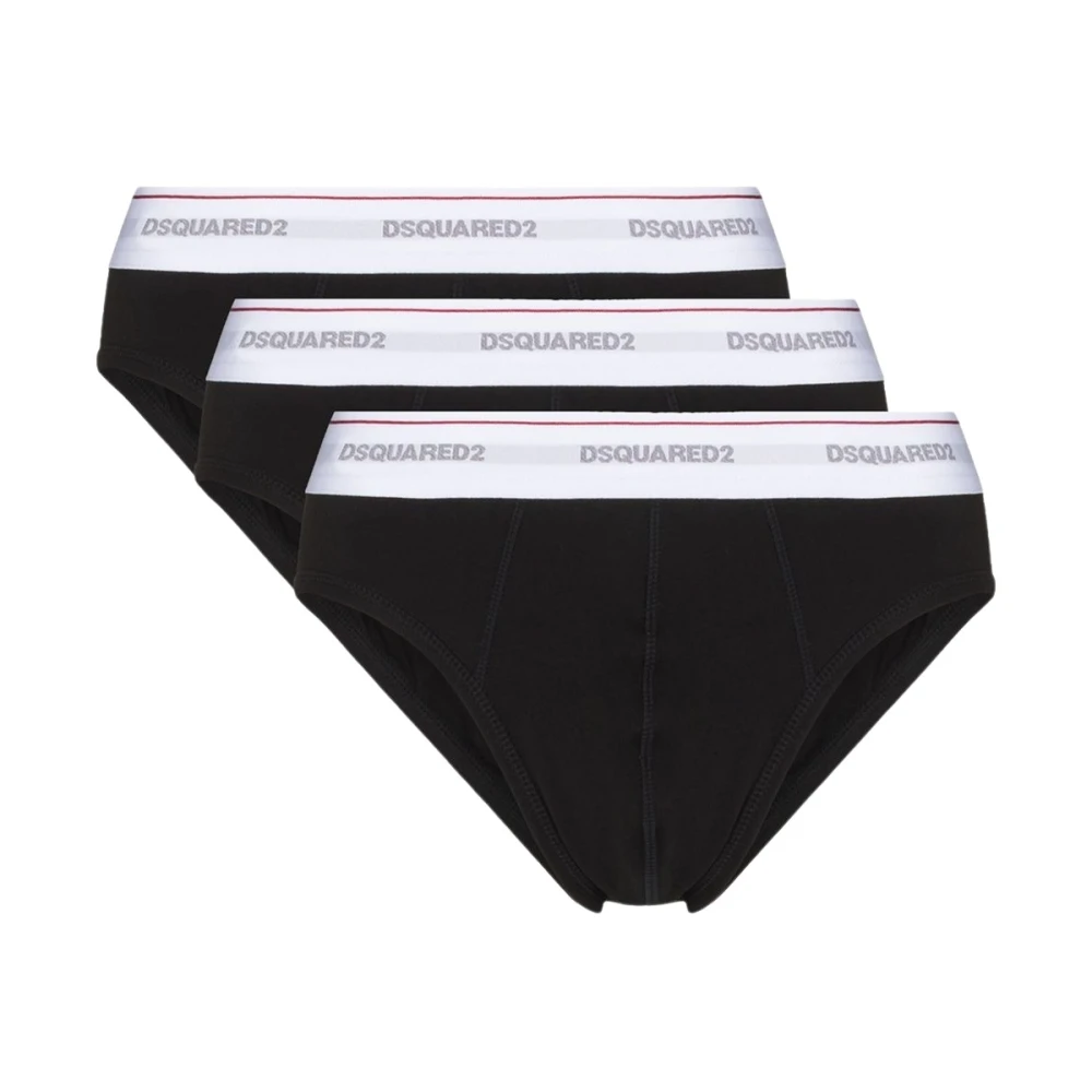 Dsquared2 Men's Black Logo Band Set Of 3 Briefs - Underpants - S - Underwear