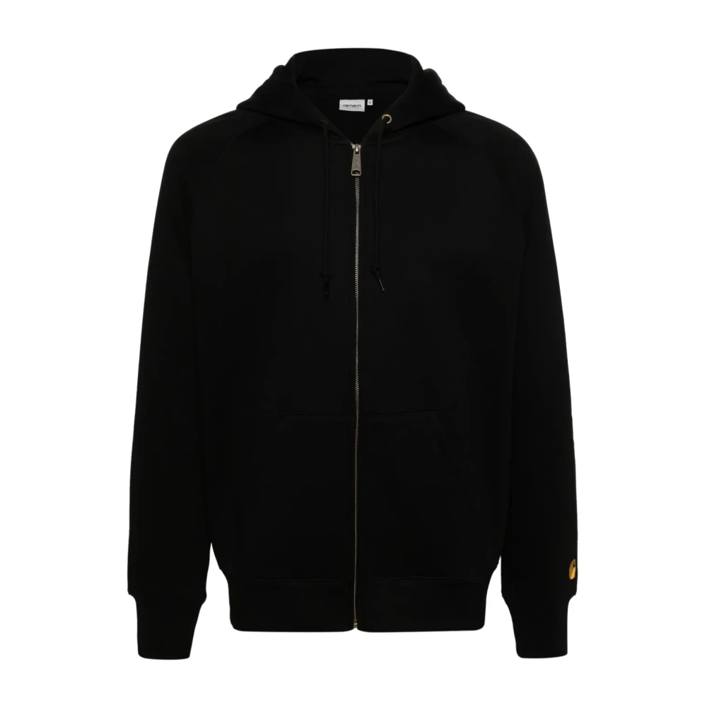 Carhartt Wip Men's Black Zip-Throughs, L, Hooded Chase Jacket