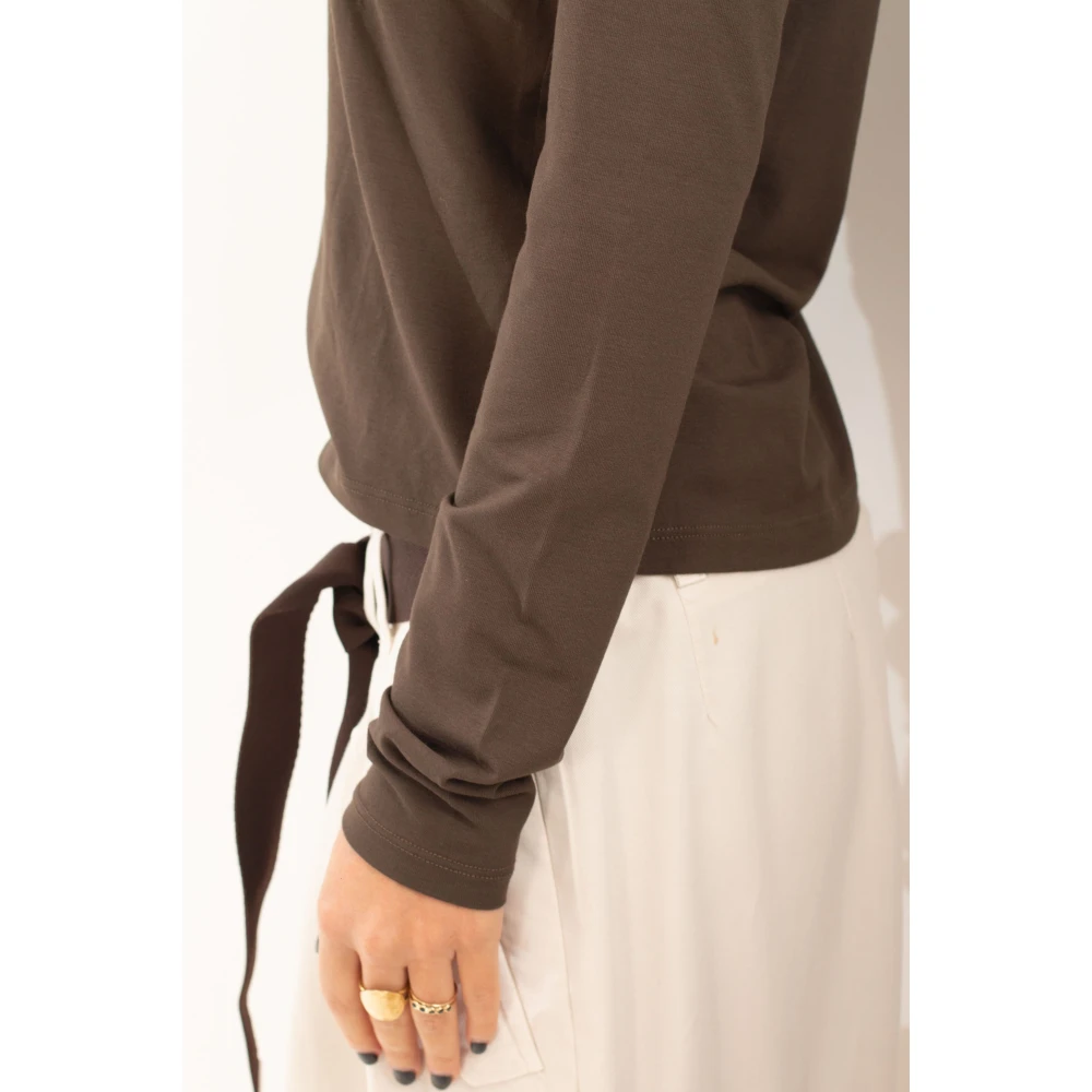 pinko Geborduurd Poloshirt Brown Dames