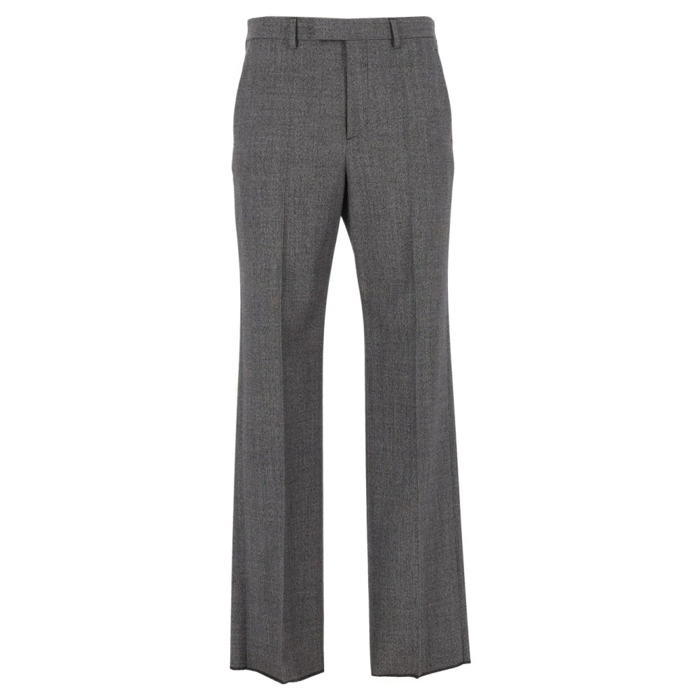 Valentino Garavani Gray Mouliné Wool Trousers - Male - Wide Trousers - Xl - Trousers