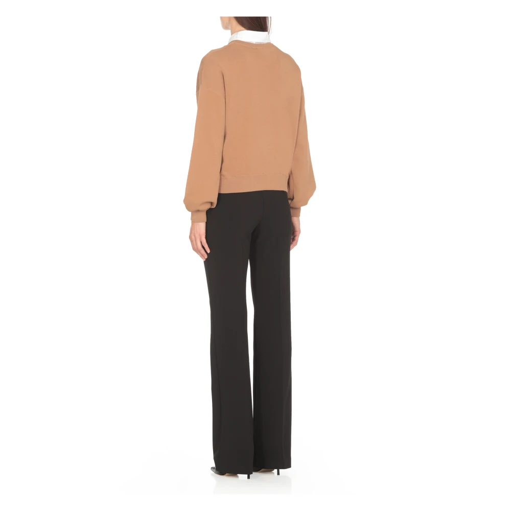 pinko Bruine Katoenmix Sweater Love Birds Brown Dames