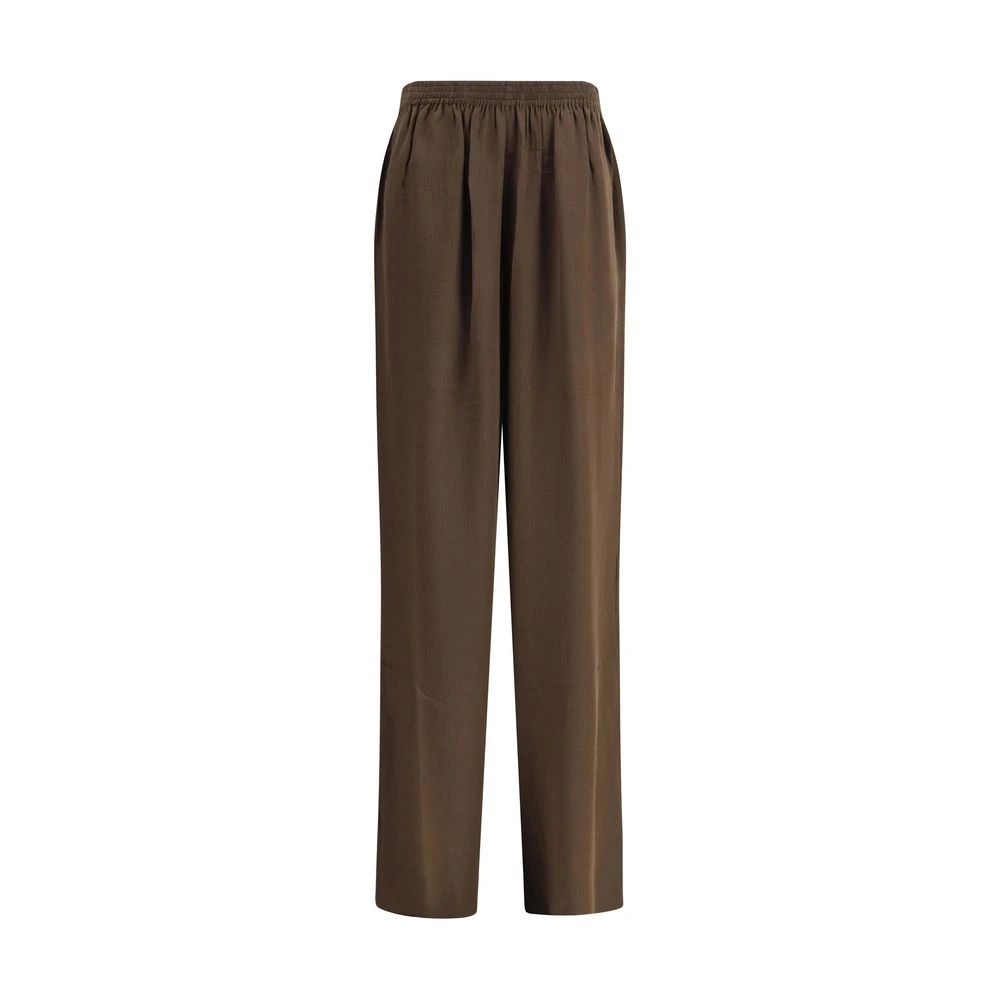 Petar Petrov Women's Brown Silk Wide Leg Pants