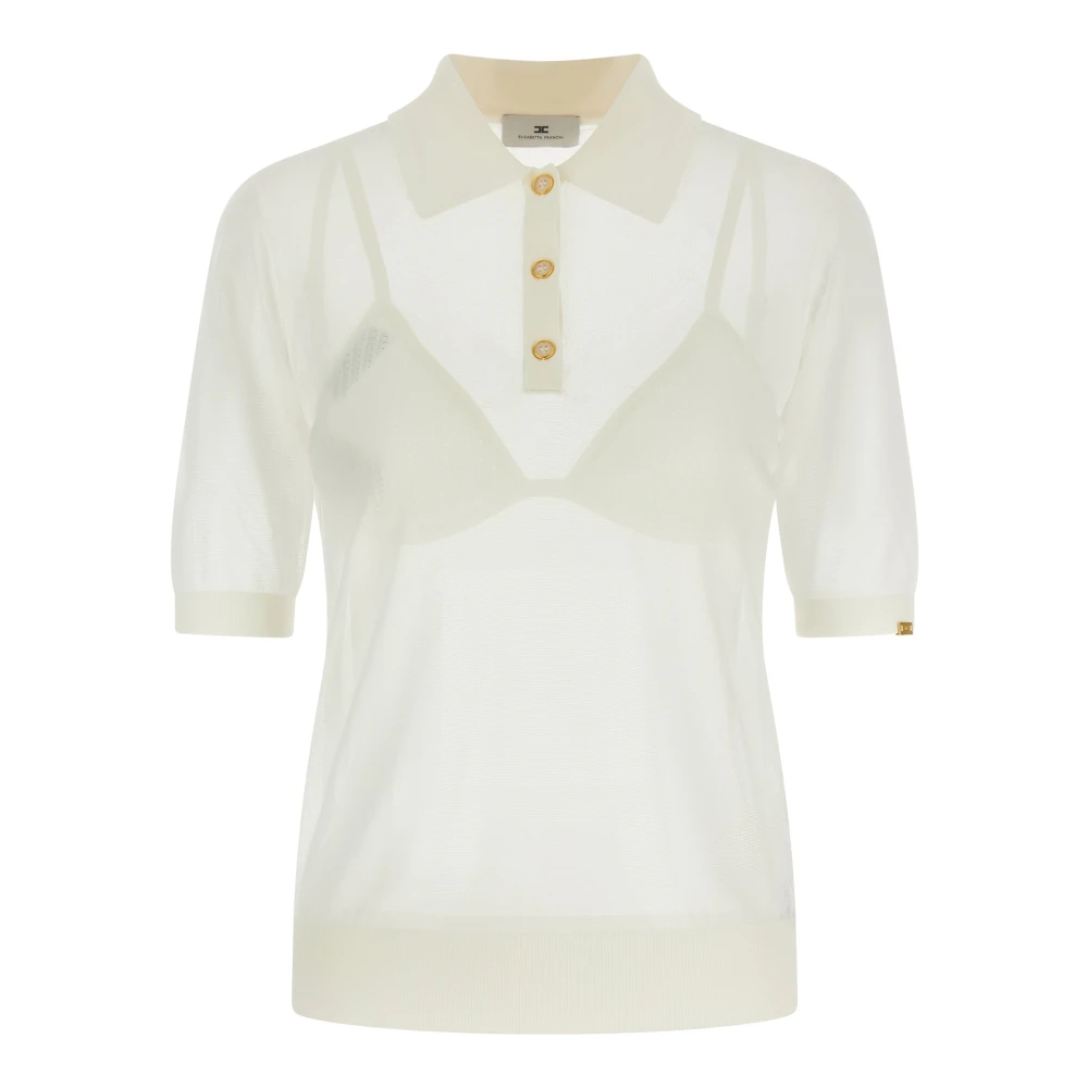 Elisabetta Franchi Women's White Nylon Polo Shirt With Bra