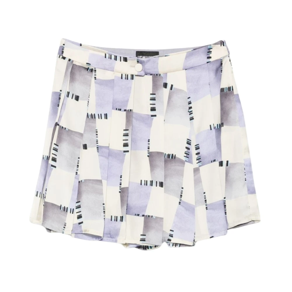 Emporio Armani Check Print Satin Culottes - Female - Short Skirts - Multicolor - M - Skirts
