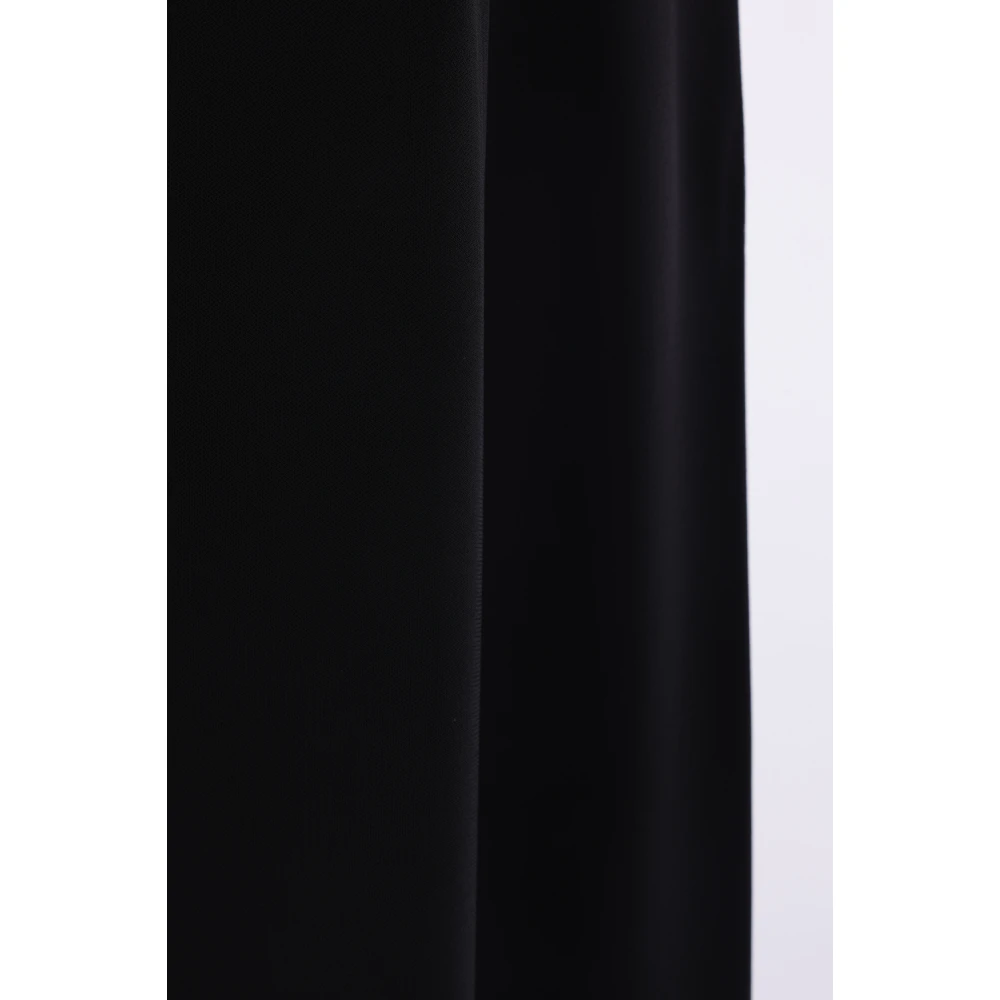Max Mara Zwarte Lange Jurk Pompei Viscose Black Dames