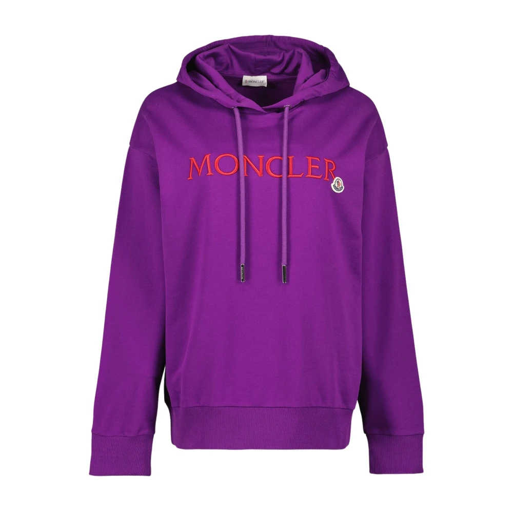 Moncler Dubbel Logo Hoodie Purple, Dam