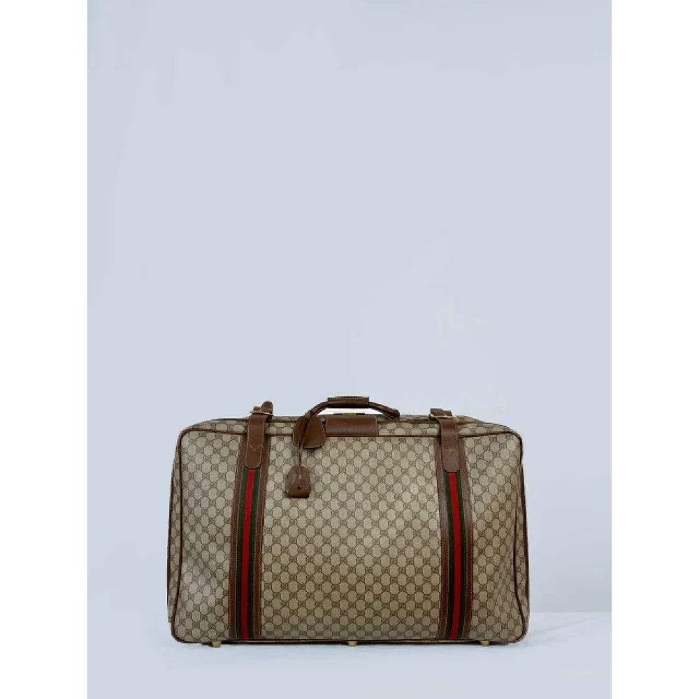 Gucci Vintage Pre-owned Canvas travel-bags Brown Dames