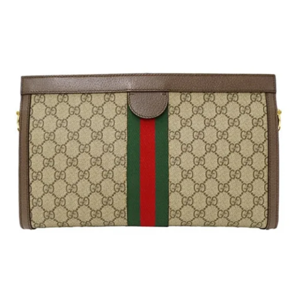 Gucci Vintage Pre-owned Plastic crossbody-bags Brown Dames