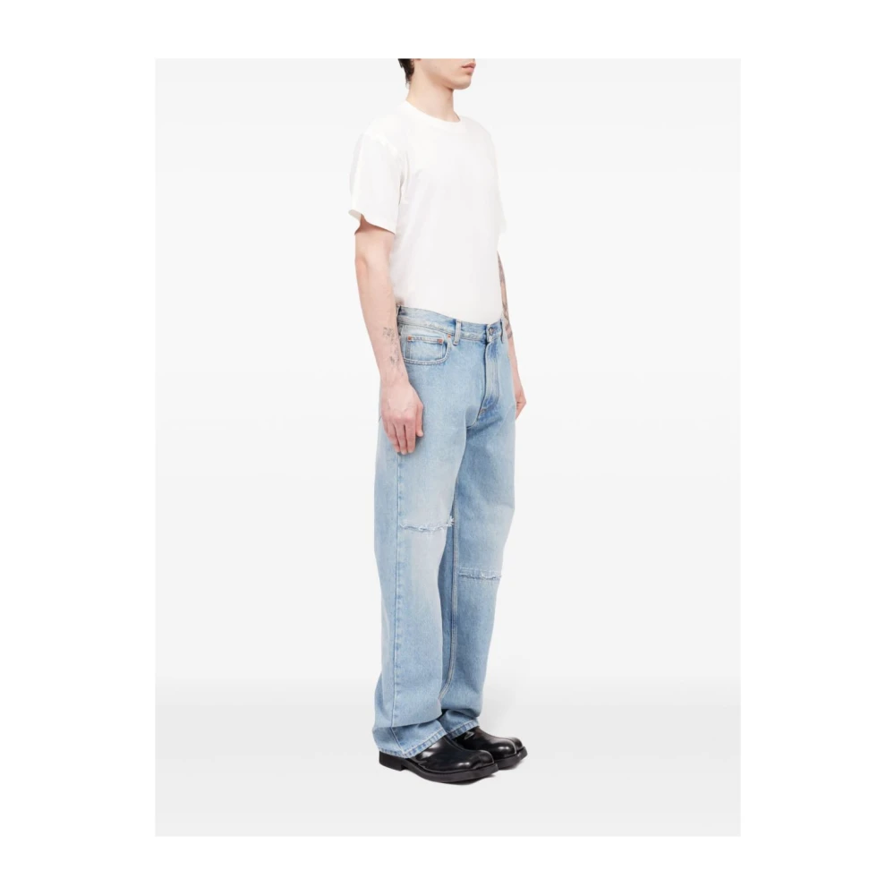 MM6 Maison Margiela Heldere Blauwe Distressed Denim Jeans Blue Heren