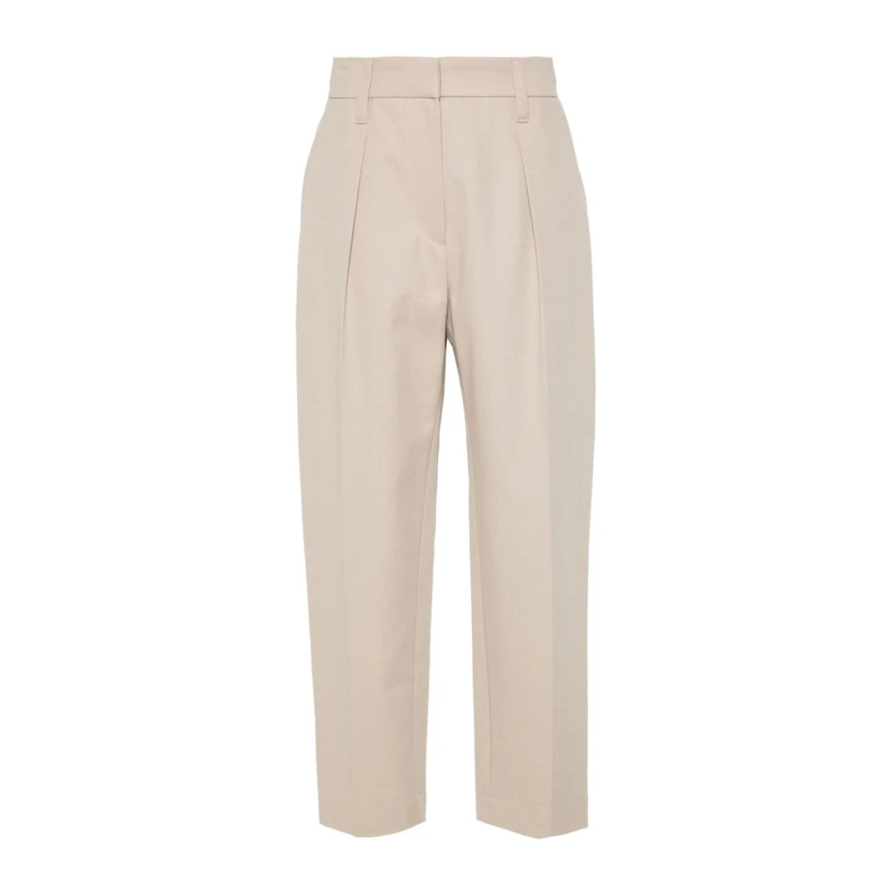 BRUNELLO CUCINELLI Beige Broek Aw24 Damesmode Beige Dames