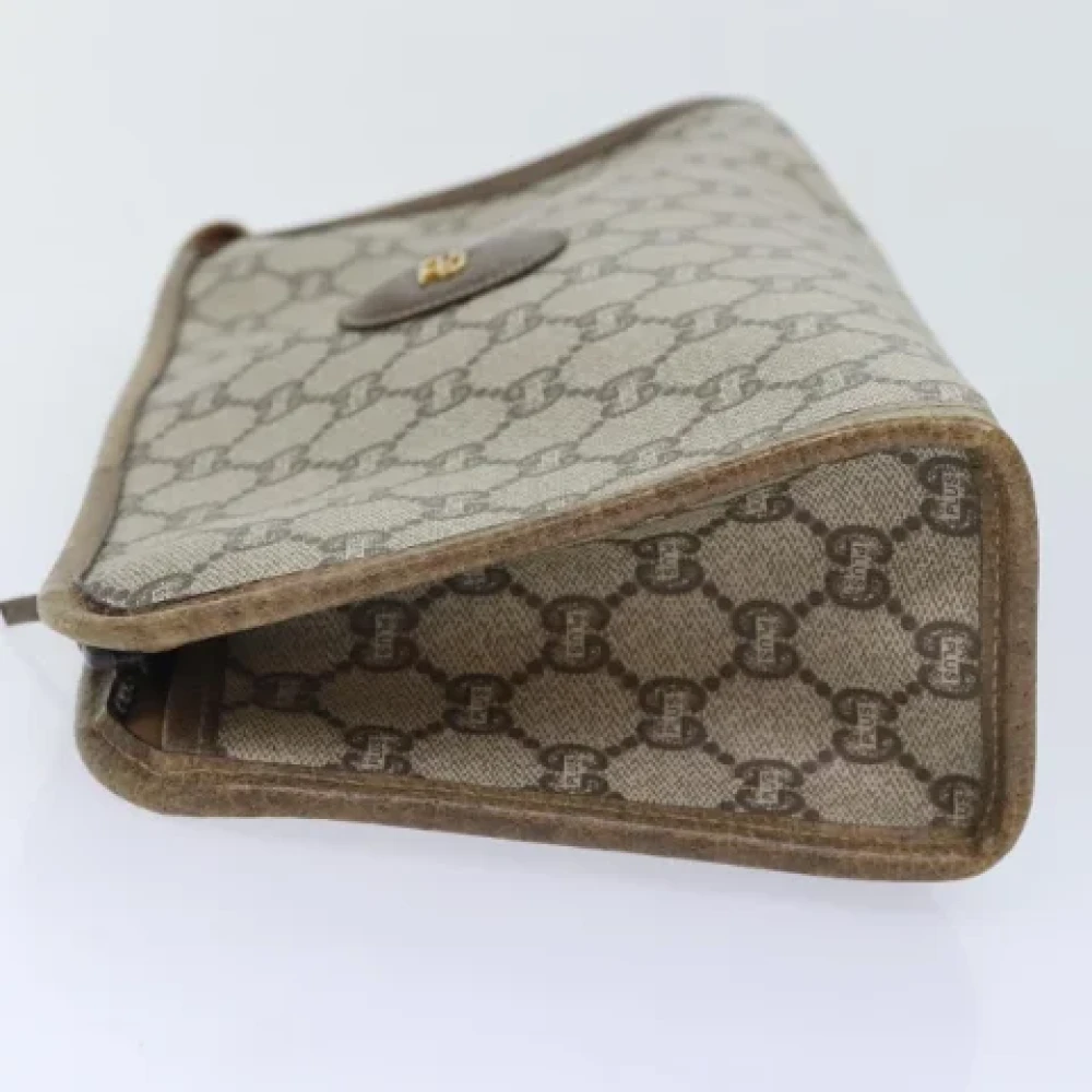 Gucci Vintage Pre-owned Canvas clutches Beige Dames