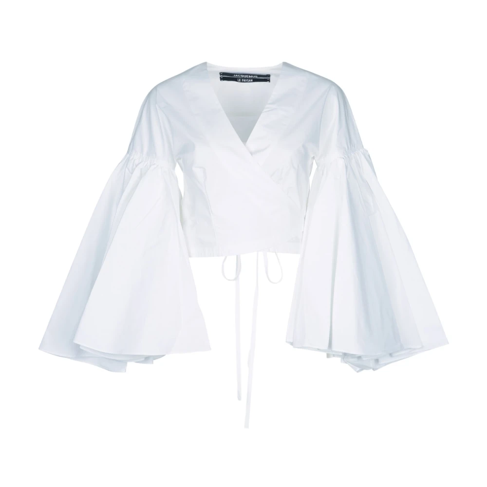 Jacquemus White Blouses, Female, 2XS, Le Cache-Coeur Paysan
