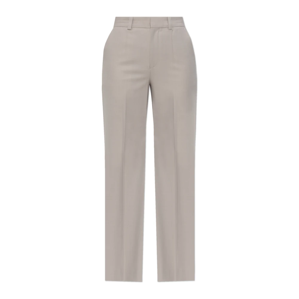 Victoria Beckham Women's Gray Creased Trousers