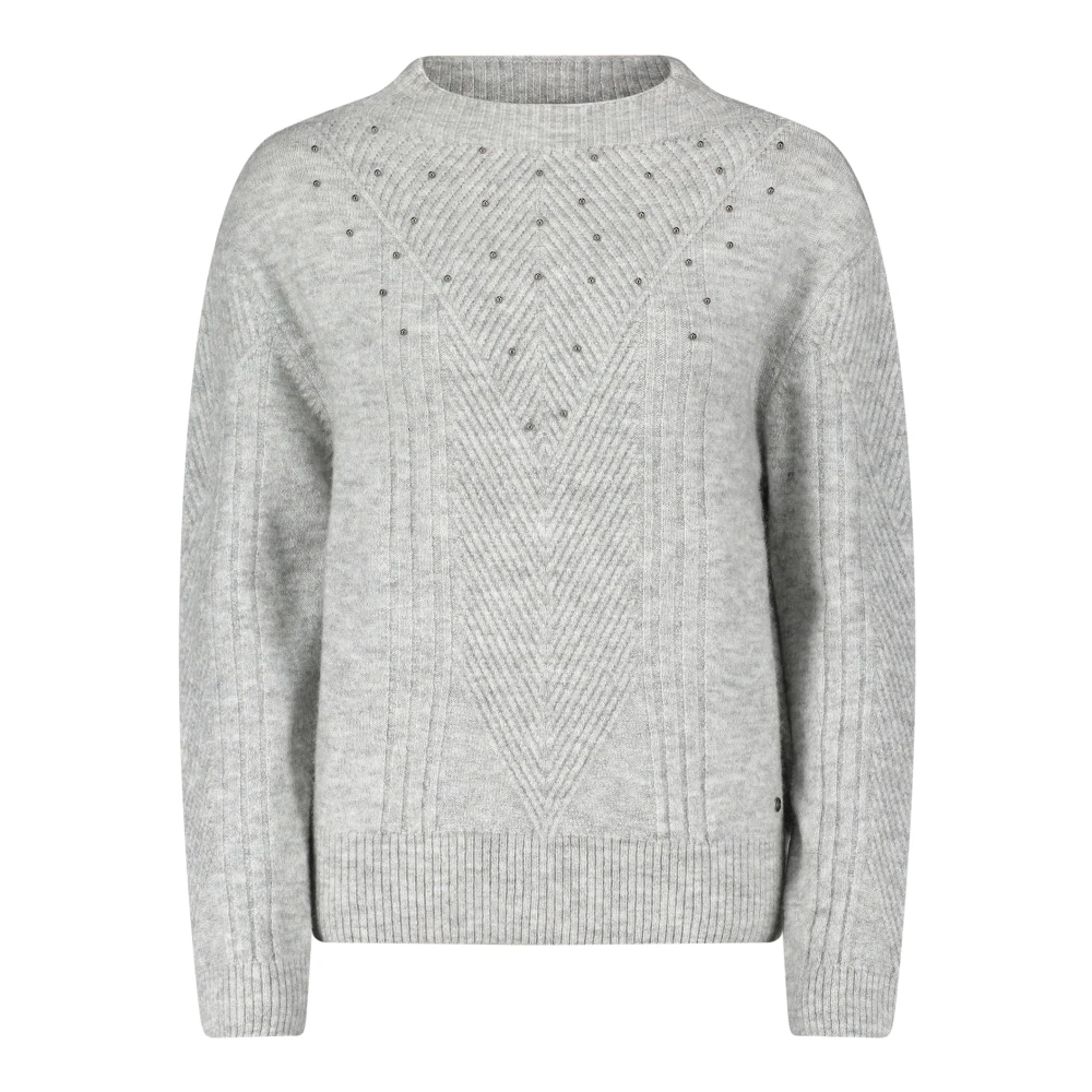 Betty & Co Gebreide trui met parels Gray Dames