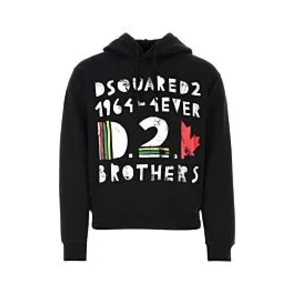 Dsquared2 Stijlvolle Hoodie voor een Trendy Look Black Heren