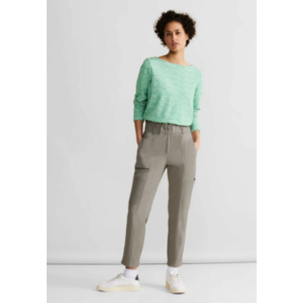 Street One Paperbag Zip Fly Broek Gray Dames