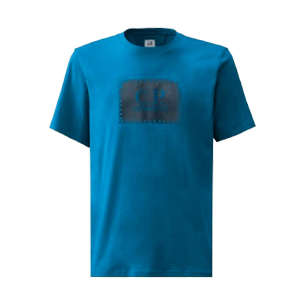 C.P. Company Jersey Label Style Logo T-shirt Blue Heren
