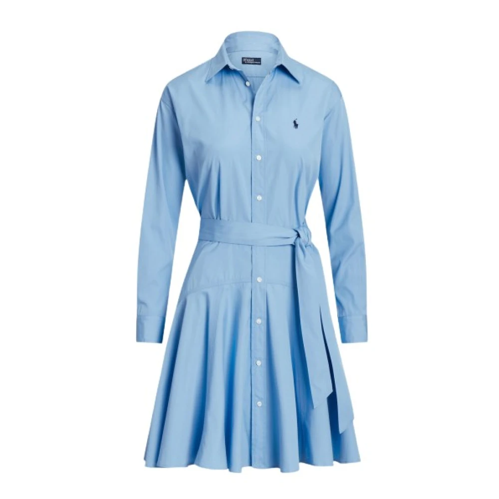 Polo Ralph Lauren Utställd Bomullspoplin Skjortklänning Blue, Dam