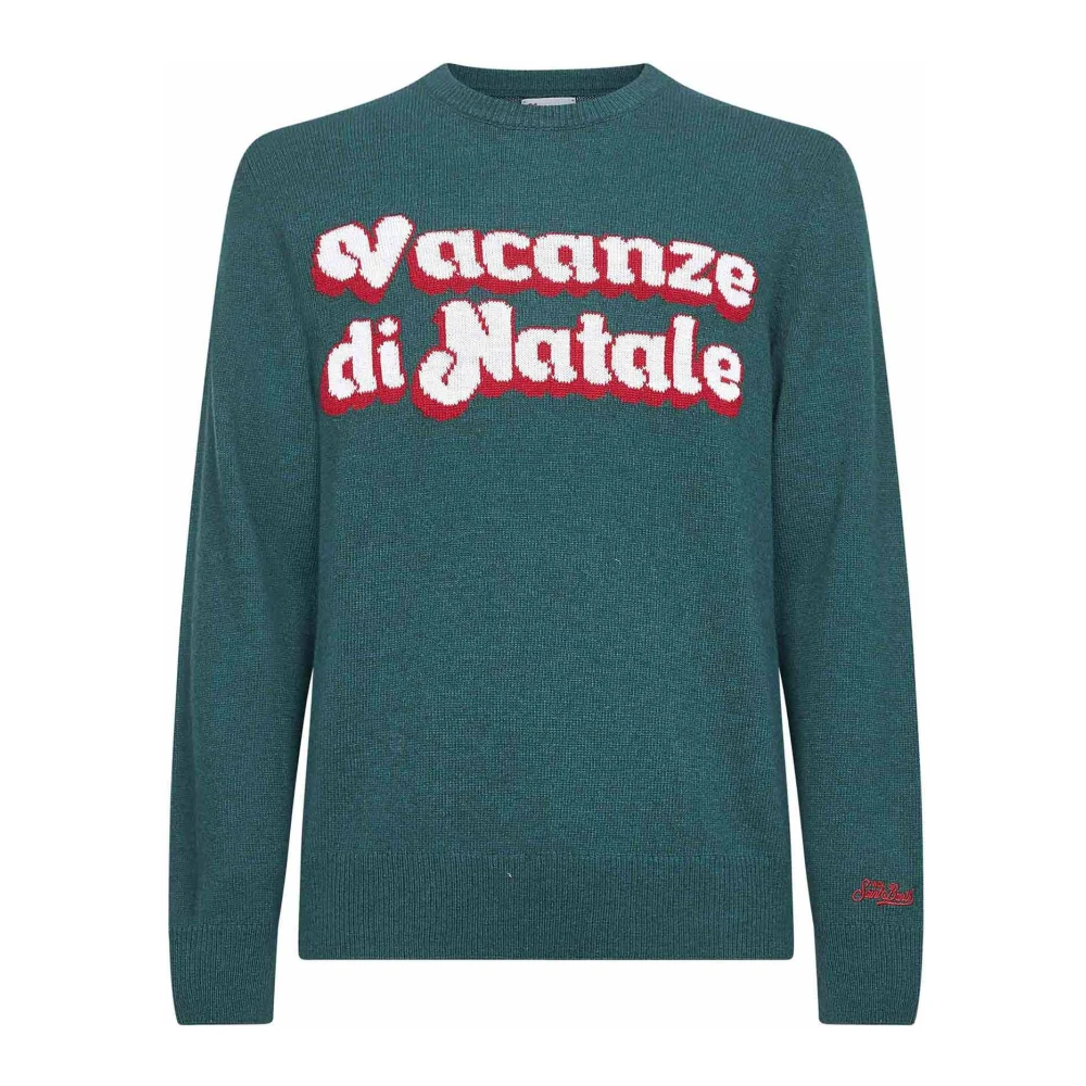Mc2 Saint Barth Green Christmas Holidays Jumper - Male - Round-Neck Knitwear - M - Knitwear