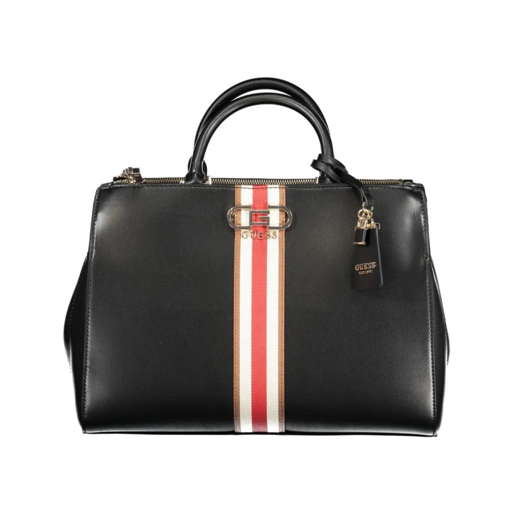 Guess Zwarte polyethyleen schoudertas met verstelbare band Black Dames