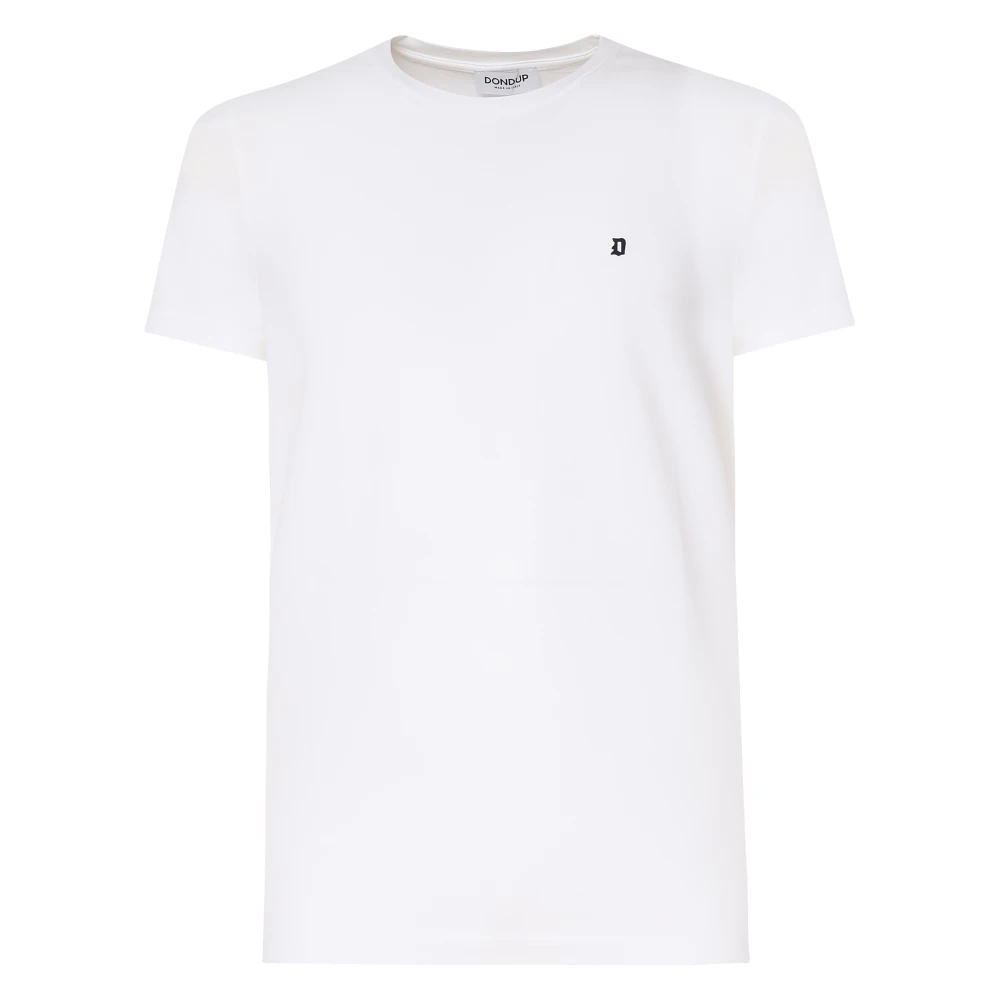 Dondup Witte Katoenen T-shirt met Logo White Heren
