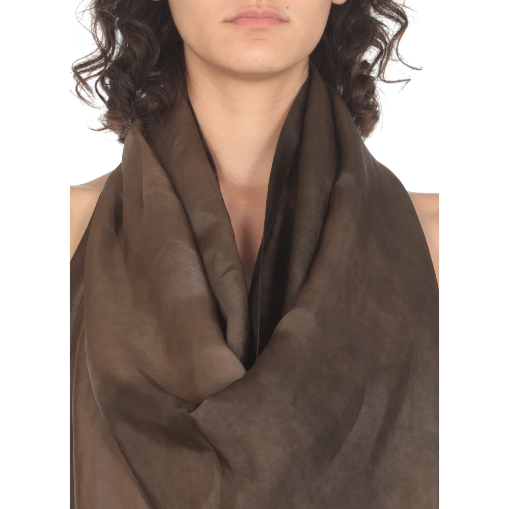 UMA Wang Bruine Viscose Jurk Rechte Halslijn Brown Dames