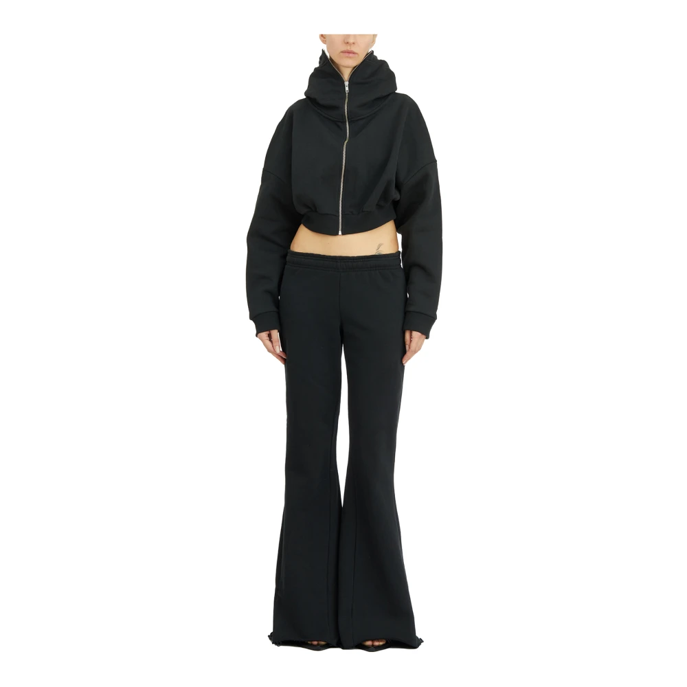 Entire Studios Cropped Zip Hoodie Black Dames