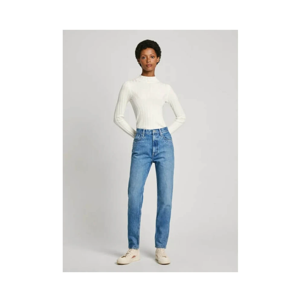 Pepe Jeans Slim Fit Hoge Taille 5-Pocket Denim Blue Dames