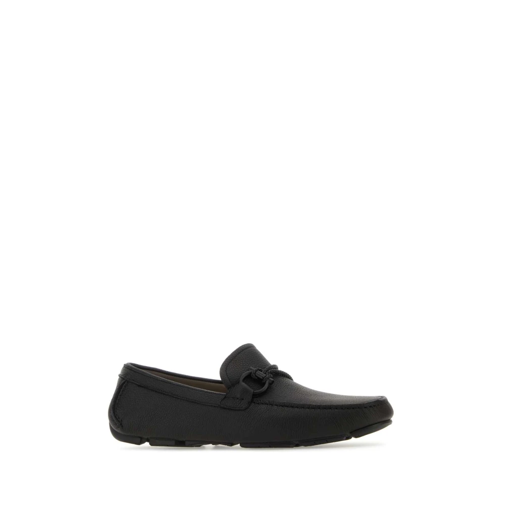 Salvatore Ferragamo Zwarte leren Front loafers Black Heren