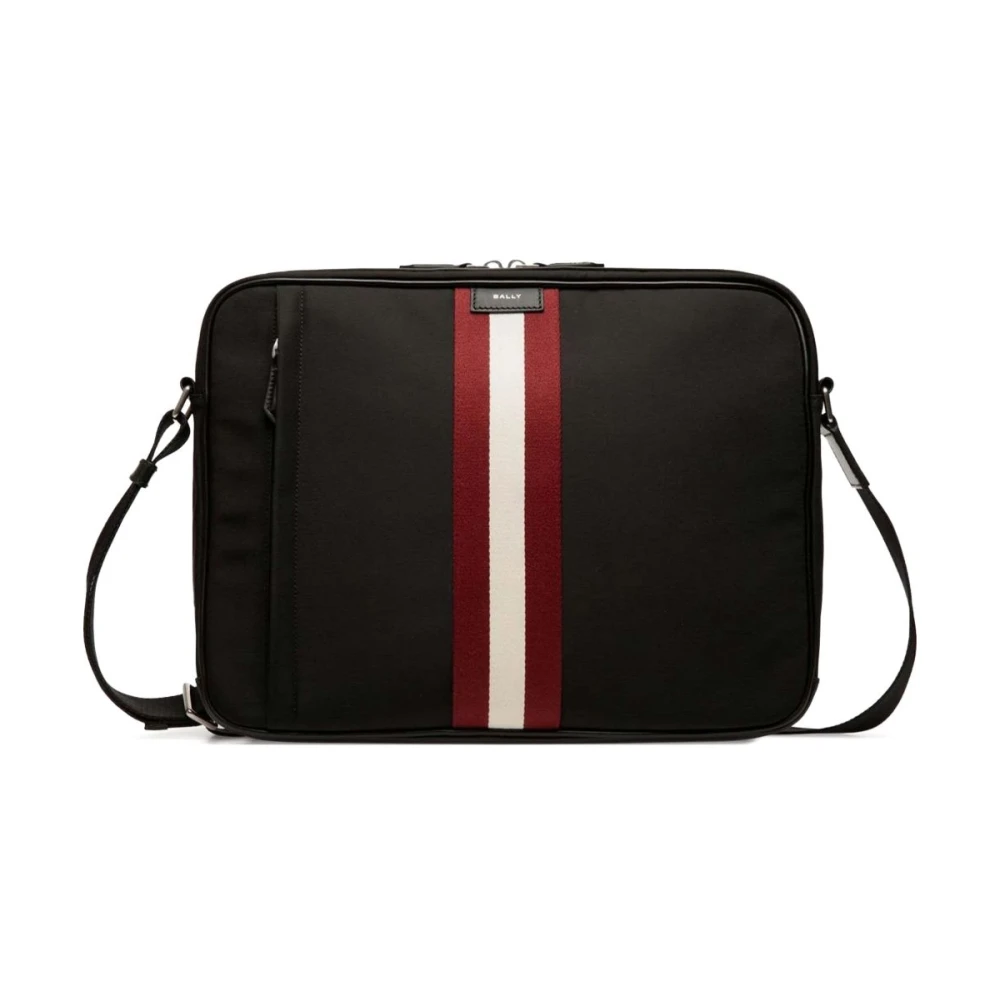 Bally Zwarte Crossbody Tas met Voorvak Black Heren