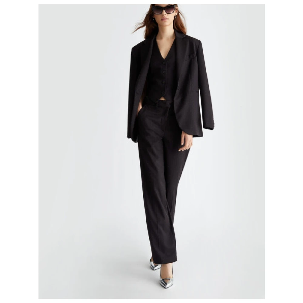 Liu Jo Zwarte Chino Broek met Rechte Snit Black Dames
