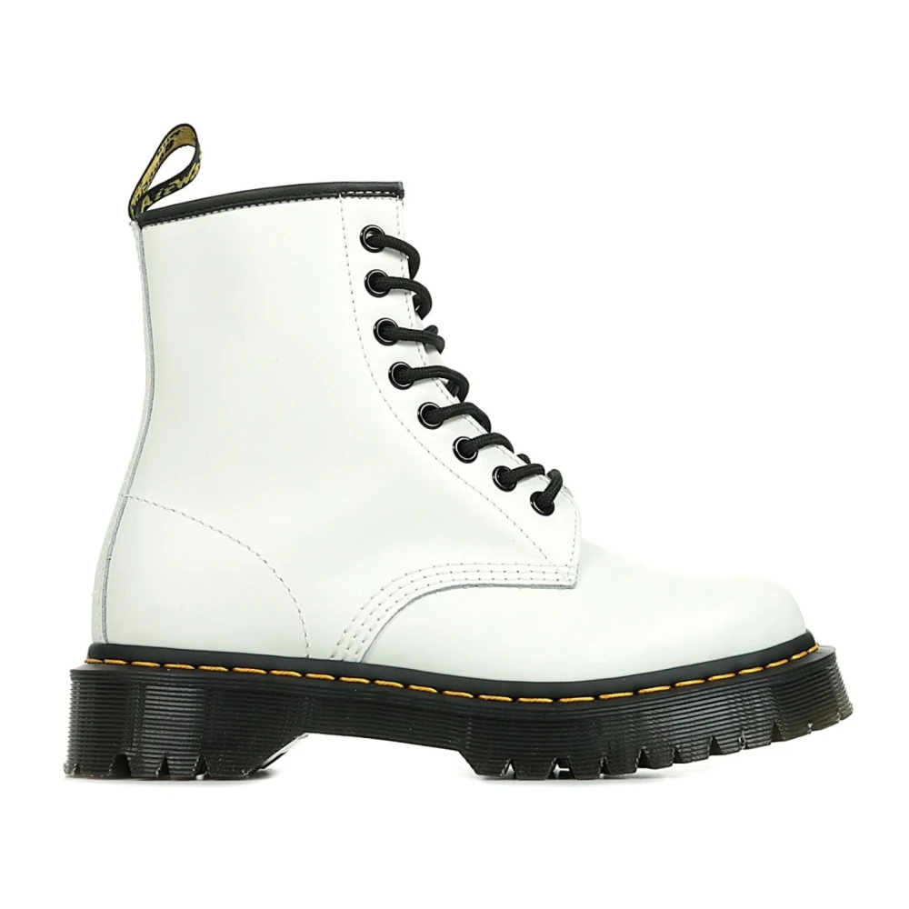 Dr. Martens White Lace-Up Boots, Female, 4 Uk, Scarpa