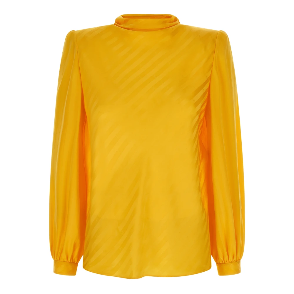 Valentino Garavani , Blouses, Female, Yellow, M, Mossi Silk Shirt